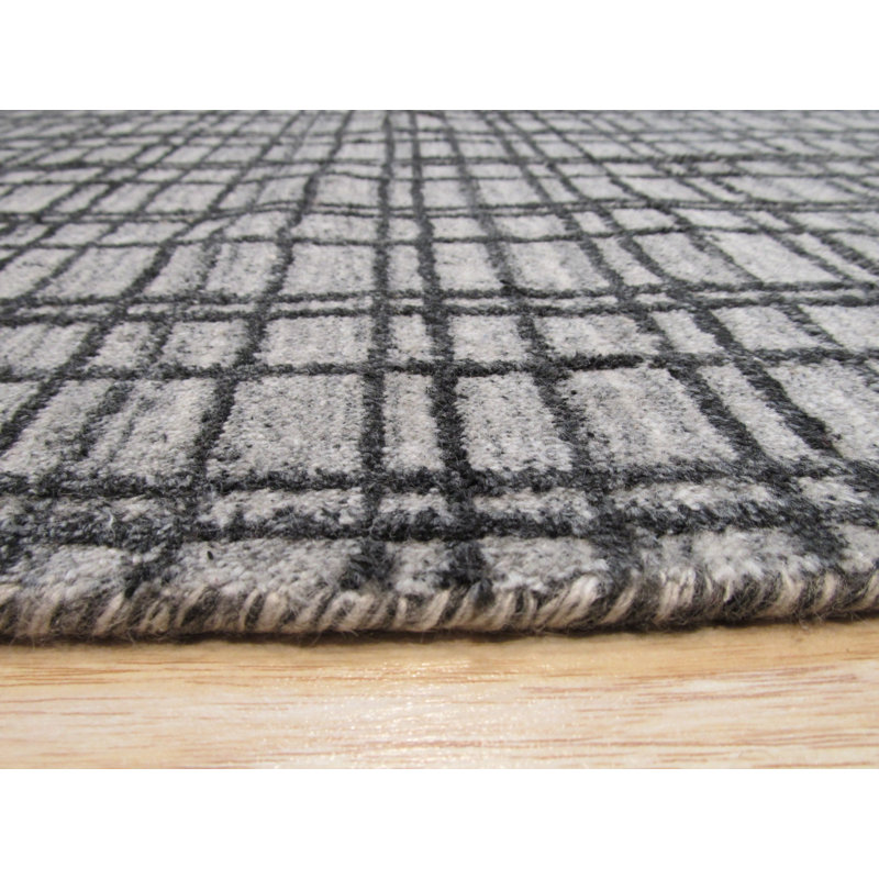Tapis contemporain moderne en soie noué à la main 5 x 8, Gris clair