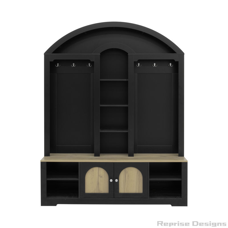 Armoire / garde-robe multifonctionnelle avec porte-chaussures, cintres et crochets. Garde-robe - Une garde-robe est fabriquée en panneau de fibres à densité moyenne robuste avec un design moderne