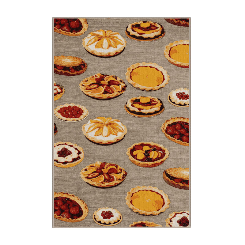 Washable Fruit Based Desserts Desserts Area Rug, Rectangle 5' x 8'