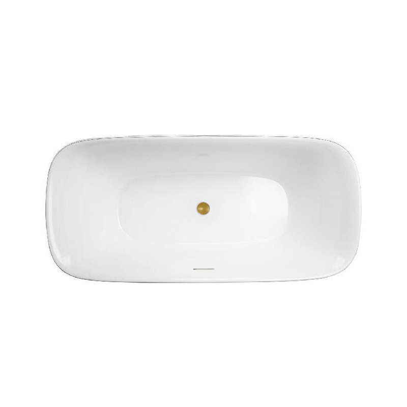 59'' x 31.50'' Soaking Acrylic Bathtub, Brushed Brass