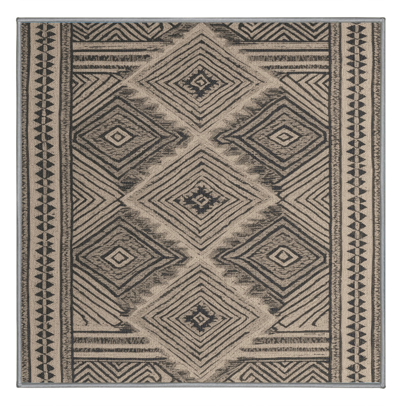 Washable Kapa Designs Hawaiian Area Rug, Square 6'