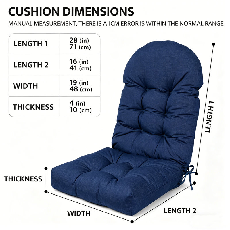 Coussin de chaise berçante Adirondack, Bleu lac