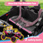 24V Kids Ride On Car UTV rose, véhicule électrique 2 places pour tout-petits avec télécommande, musique, Bluetooth, ceintures de sécurité-100651919