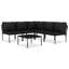 Chaise longue avec coussins 6 pièces Mehdi