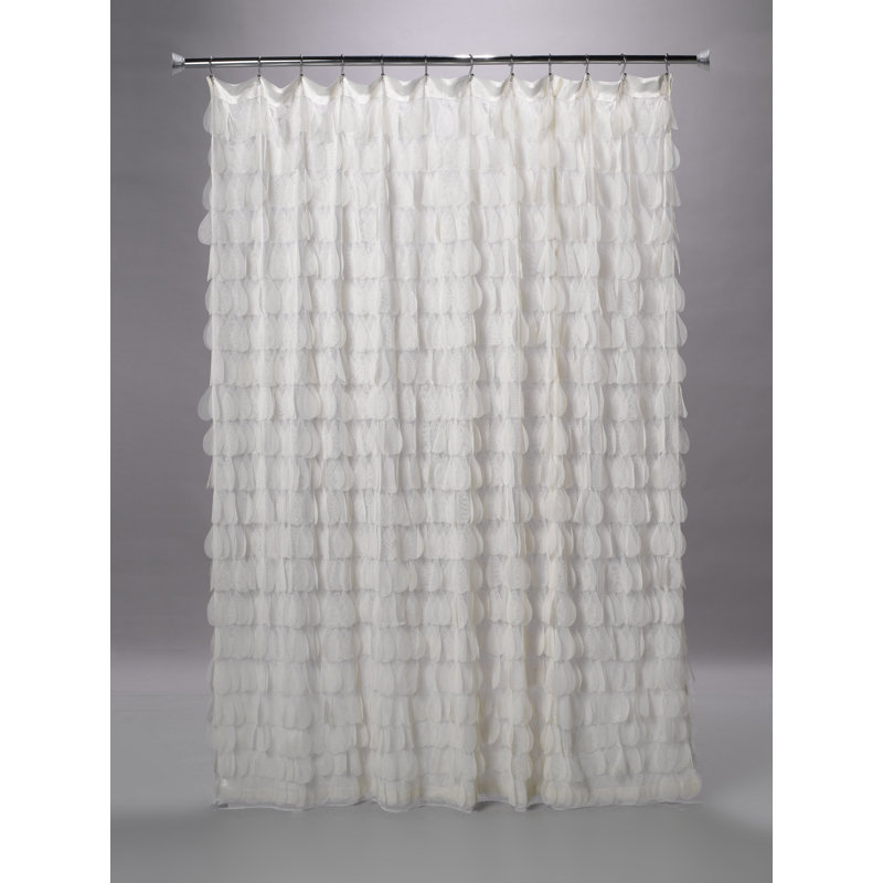 Rideau de douche simple Kyesha, Ivoire