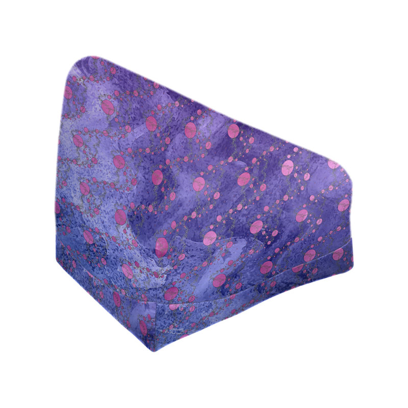 Fauteuil sac de pois Leffel, H 27 po x l 30 po x P 25 po, Pouf fauteuil, Violet / rose