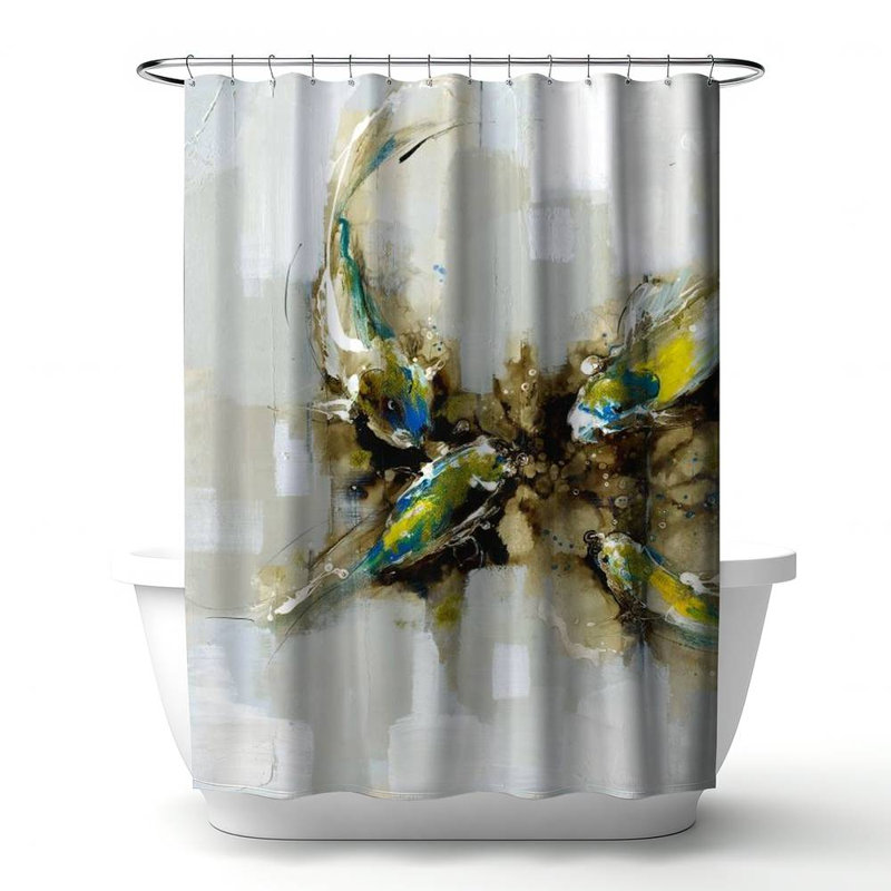 Abstract – Polyester Shower Curtain, Dye Sublimation Print, 71" W × 74" L