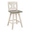 Chaises à hauteur de comptoir (paire), gris blanc, bois d'hévéa massif, aspect salle à manger rustique, pivotant à 360 degrés, divisées, capacité de poids de 250 lb, 2 360 chaises pivotantes, cuisine et mobilier, 250 lb-677964980