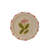 4-Piece Hand-Painted Stoneware Plate Set With Flower Image And Ruffled Edge
