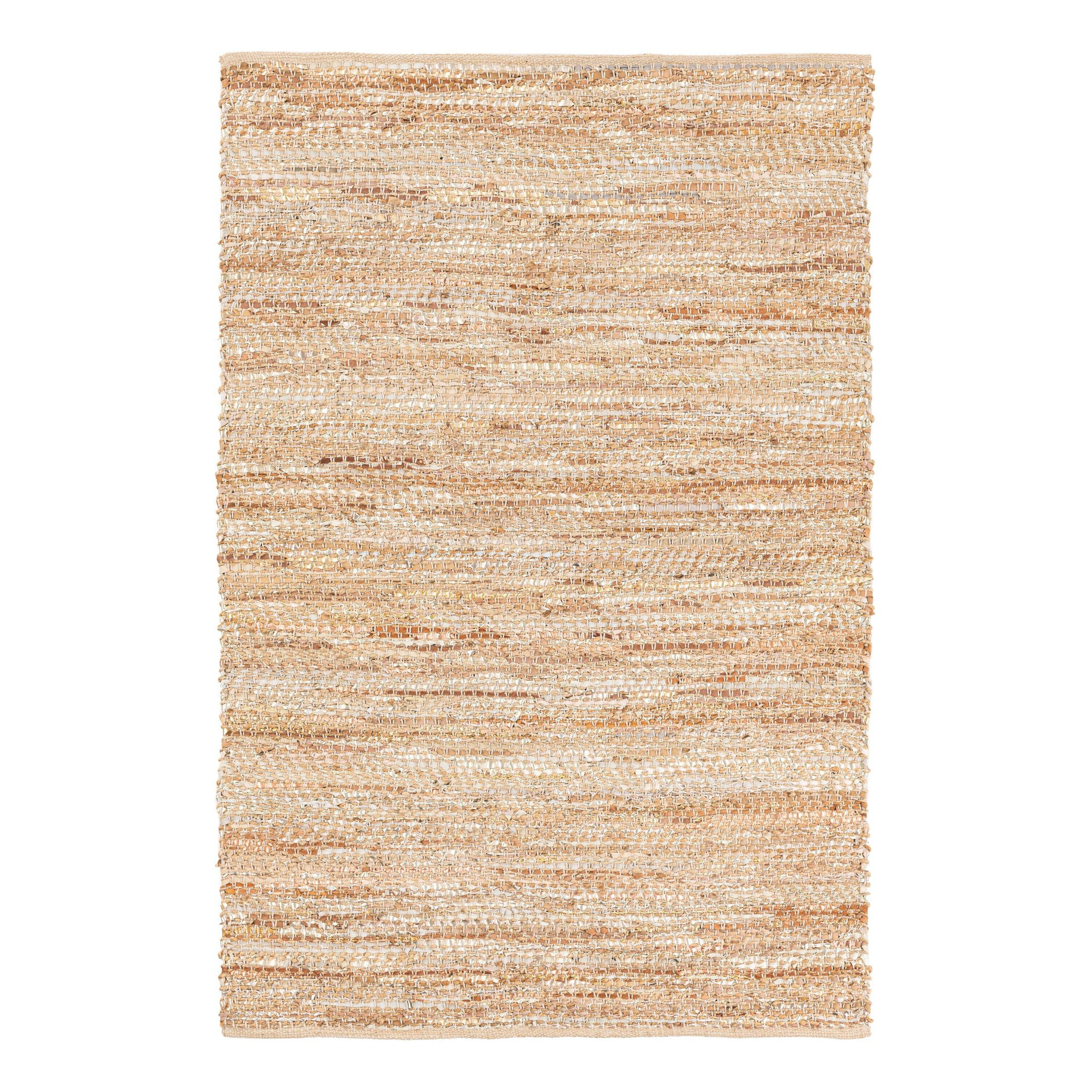 Unique Loom Leather Metallic Jute Unique Bling Hand Braided Beige ...