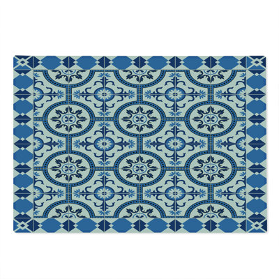 Ambesonne Retro Cutting Board Large Size Moroccan Mosaic Grey Blue