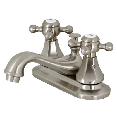 Robinet de salle de bain central à 4 poignées à 3 trous à fixation sur le comptoir en laiton Kingston
