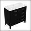 Meuble-lavabo noir de 36 pouces avec lavabo, structure solide, panneau de fibres à densité moyenne et beaucoup de rangement pour les salles de bain modernes
