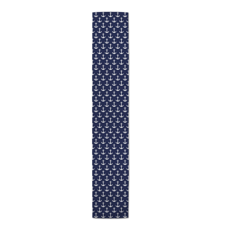 Chemin de table géométrique McKay, L 90 po x l 16 po, Bleu marine, Mckay Geometric