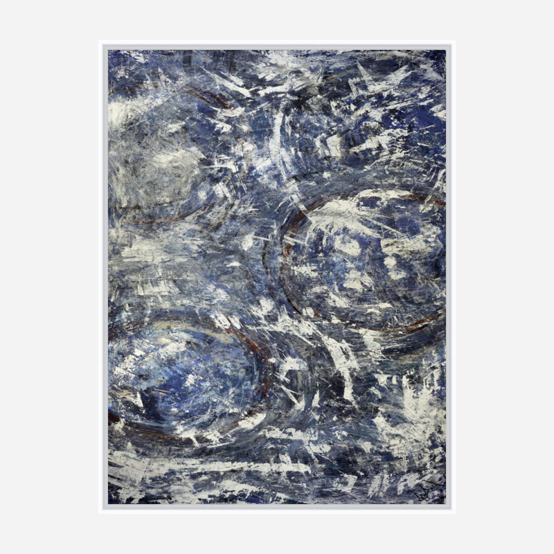 Big Blue On Giclee Canvas Hand Embellished Art, 40" H x 30" W x 1.5" D, Wrapped Canvas