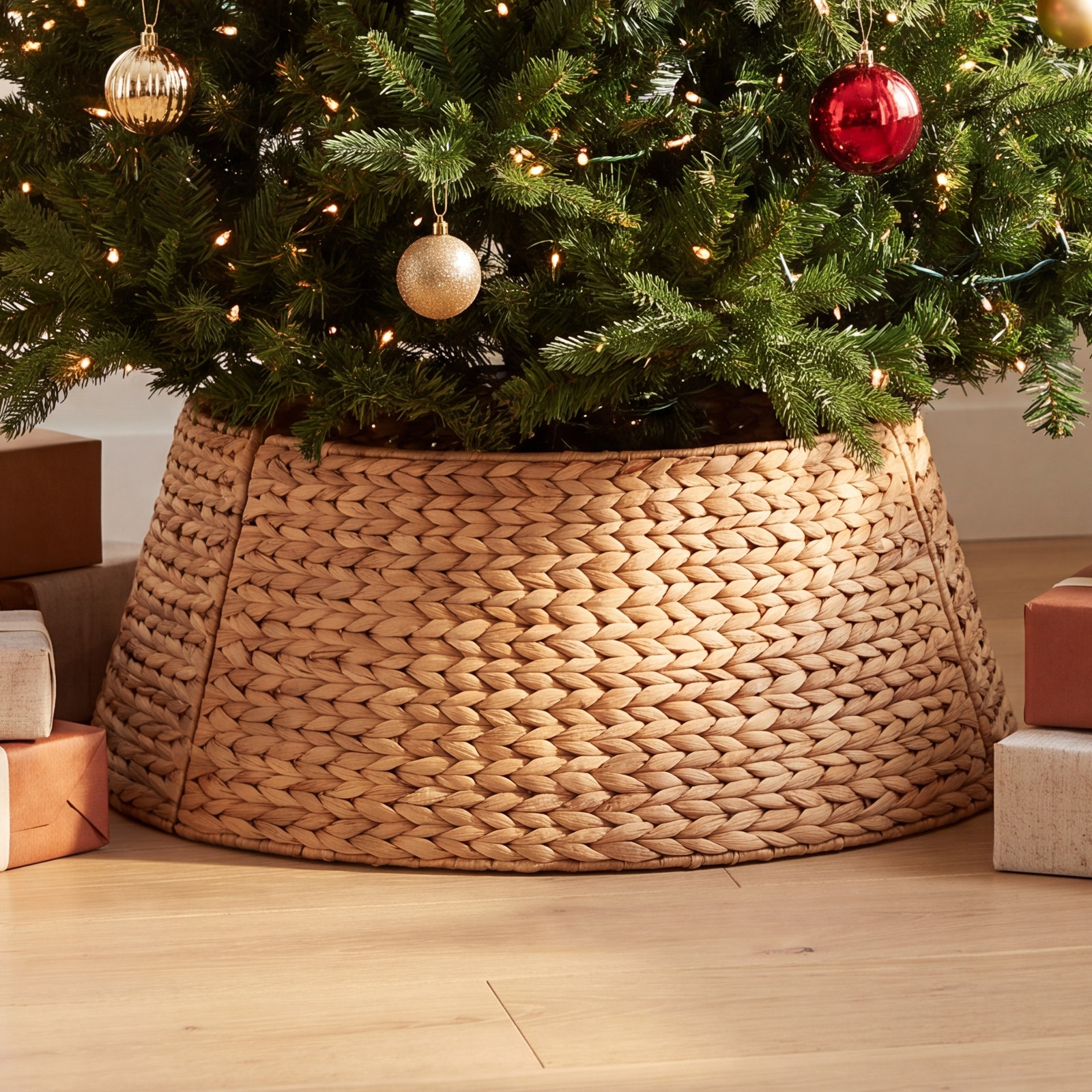 Rattan Tree Collar, Natural, 10" H x 24" W