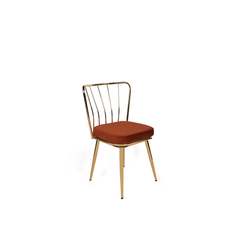 Ensemble de chaises (4 pièces), Rouge tuile, Doré