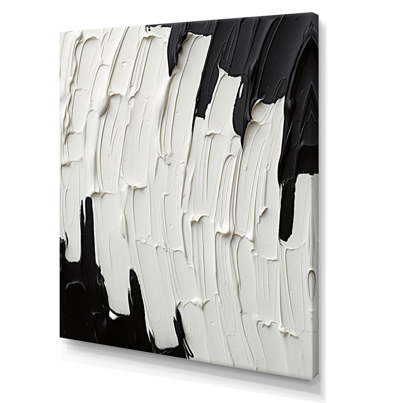 «Momentary Spirit» noir et blanc abstrait I - reproduction d'art sur toile, H 44 po x l 34 po, Sans cadre, Toile tendue