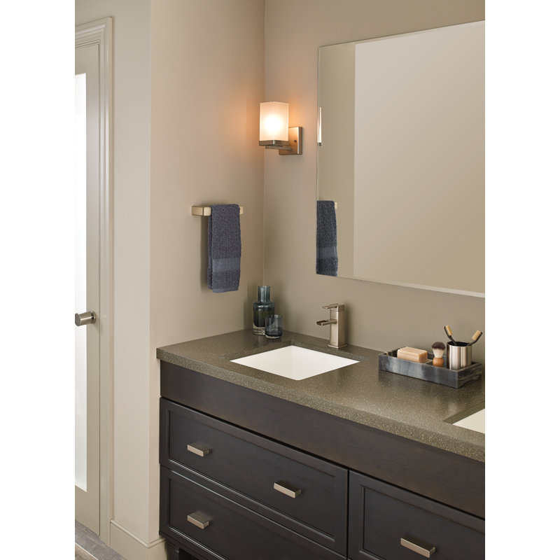 90 Degree 24" Wall Mounted Towel Bar, Brushed Nickel, 8.3"