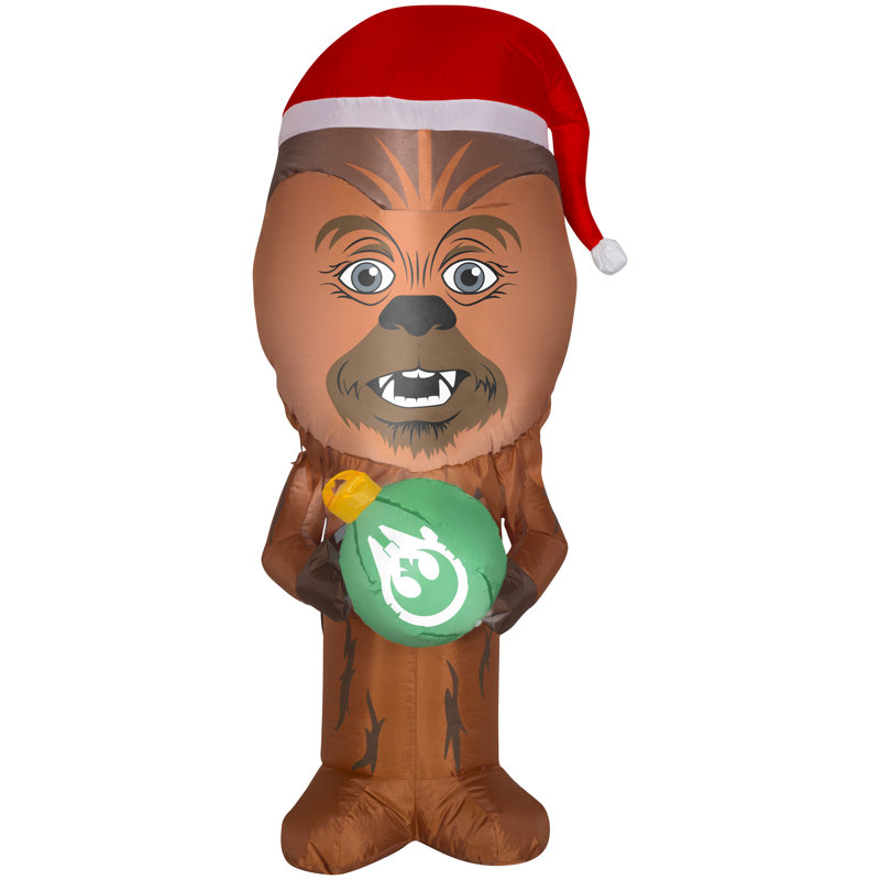 Chewbacca à air soufflé de guerre avec chapeau de père Noël