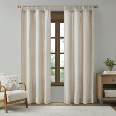 Beals Natural Cymande Fleece Lined Single 50x84" Curtain Panel