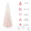 Arbre de Noël rose et blanc, sans arrosage ni gouttes d'aiguille 6 pi blanc, assemblage facile