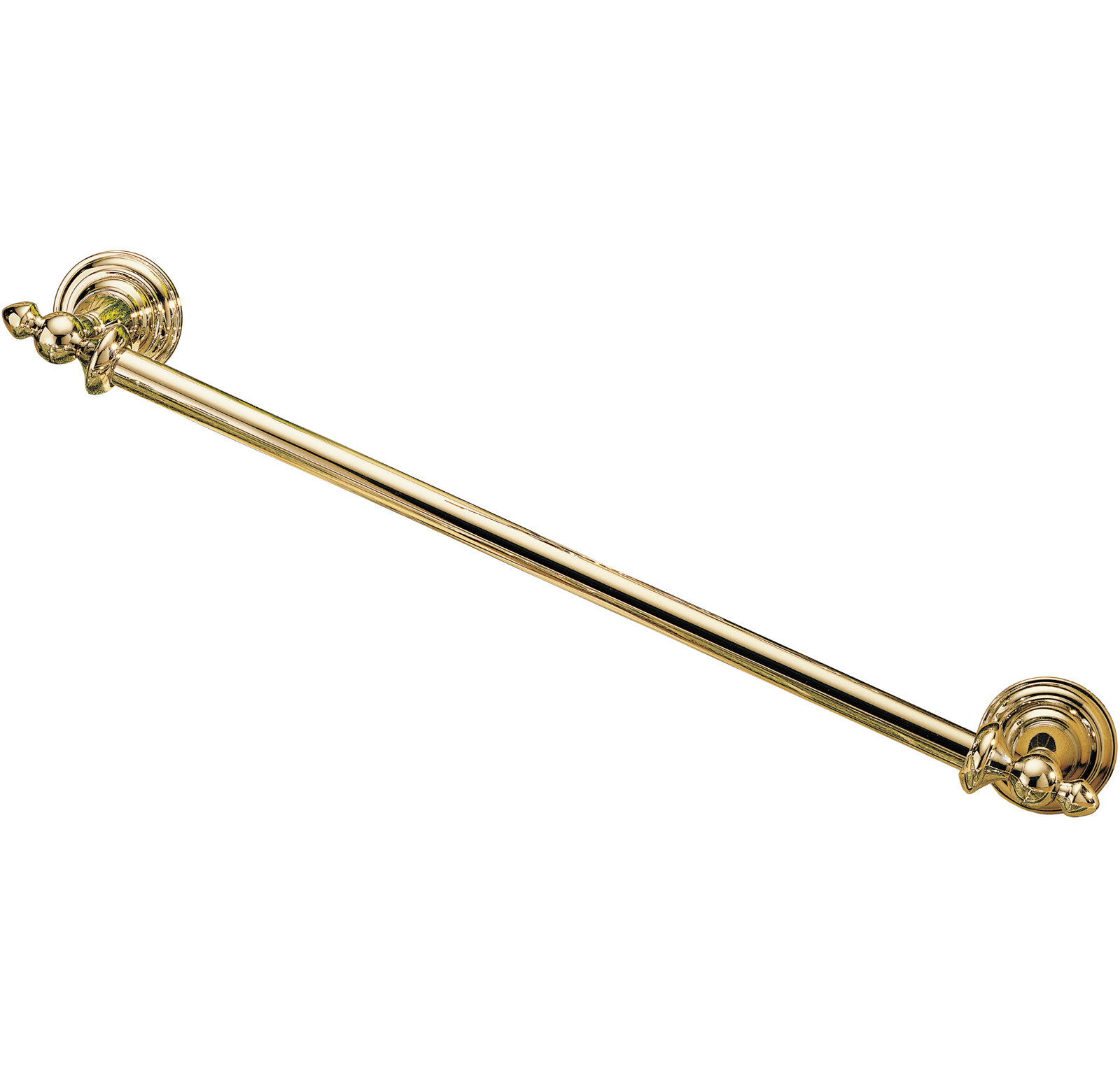 Victorian Wall-Mounted Towel Bar, Brilliance Polished Brass, 24" L