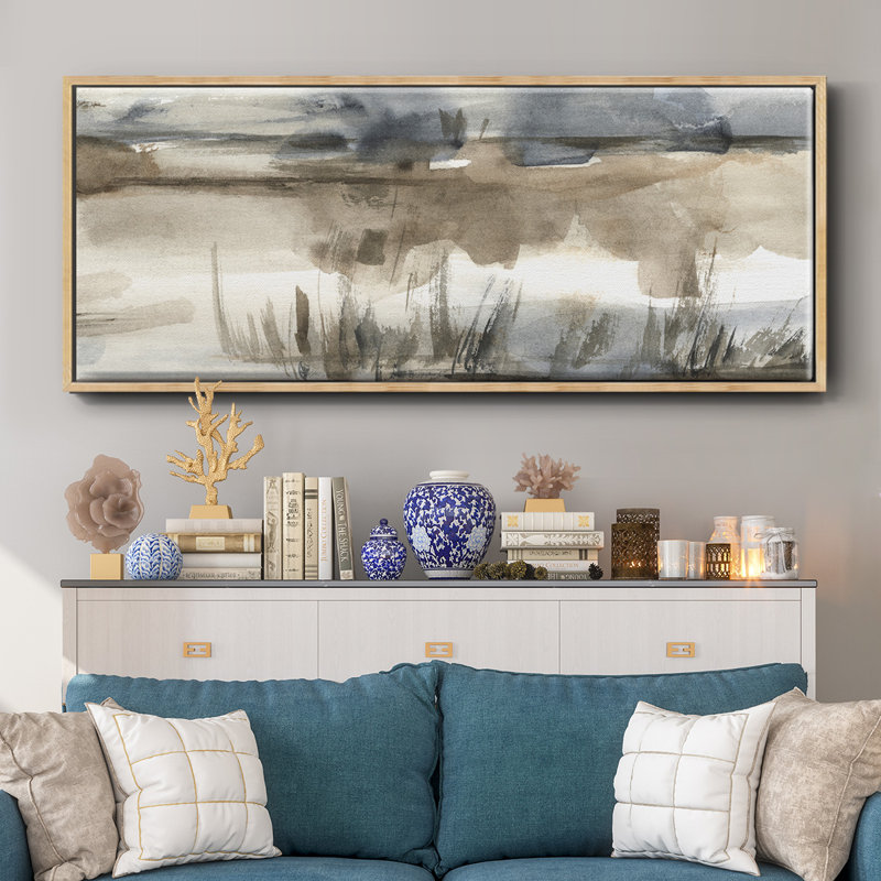 BlueGrey Marsh I- Framed Canvas