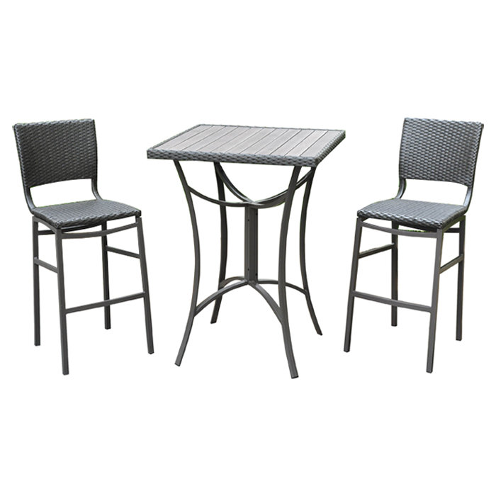 Ensemble de salle à manger 3 pièces Brade, Noir antique