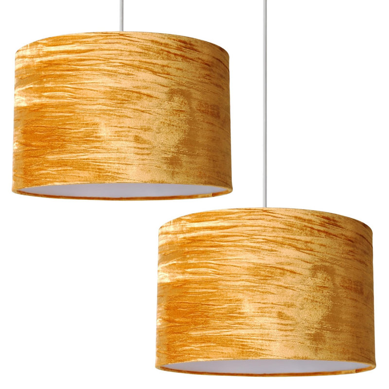 20cm H Fabric Drum Pendant Shade, Navy