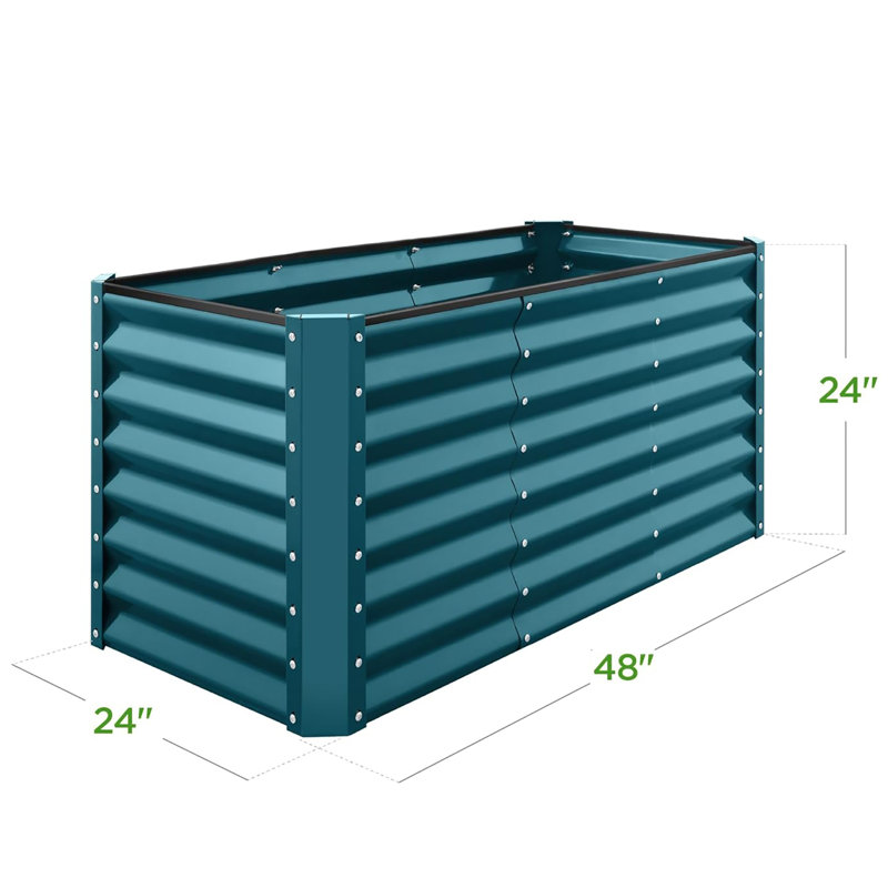 4x2x2 ft Outdoor Metal Raised Garden Bed, Spacious Deep-Root Planter for Veggies, Flowers & Herbs (119 Gallon Capacity)