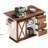 55.5 - Inch Kitchen Island With Drop Leaf, Sliding Barn Door, Adjustable Shelf, And Lockable Wheels For Dining Room Use Decor Convenience