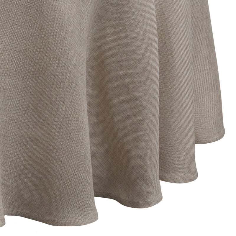 Tyia Round Polyester Tablecloth, Linen