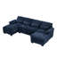  Canapé modulaire en chenille de 114,7 po en U avec méridienne à accoudoirs larges et dossier haut-411267964