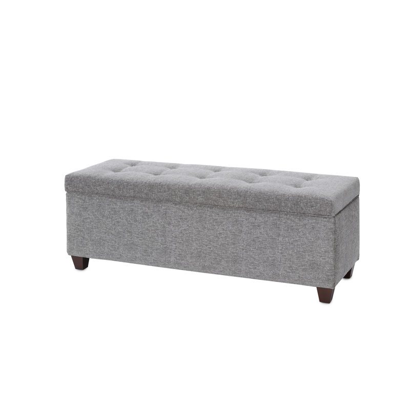 Cappiello Upholstered Storage Bench, Navy Blue