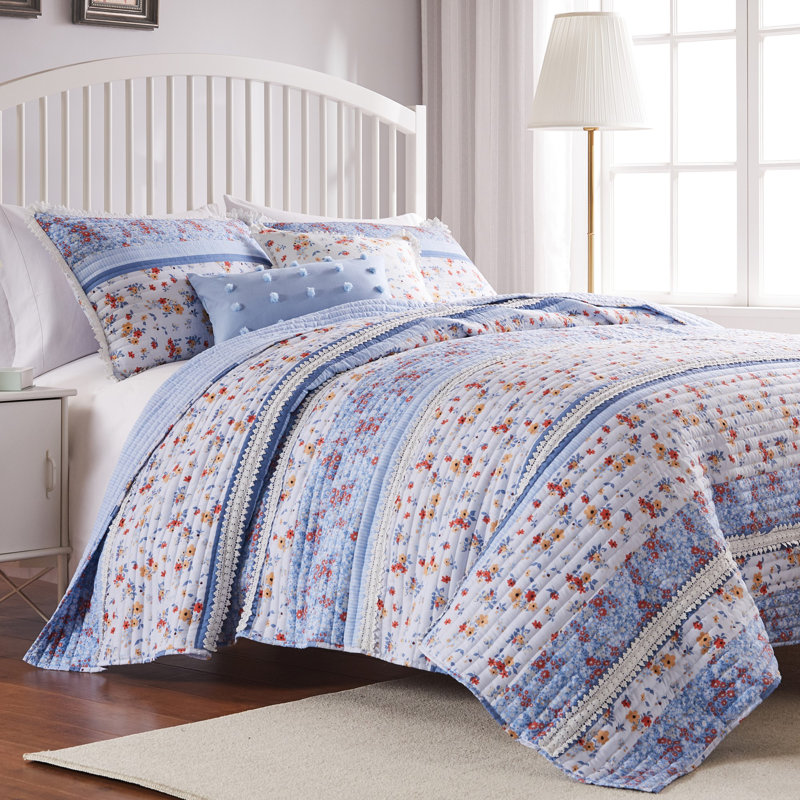 Ensemble de courtepointe pour grand lit 3 pièces Greenland Home Fashions Betty White, 90 x 90 po