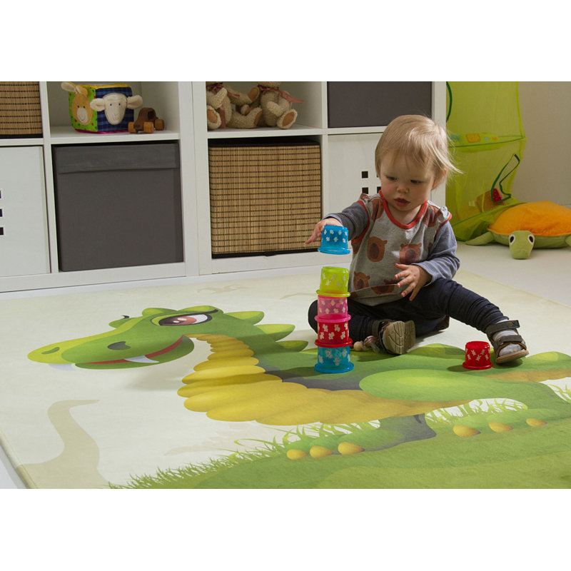 Rosalind Flatweave Green Rug, Rectangle 100 x 160cm