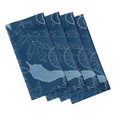 Ensemble de serviettes 4 pièces à motif de feuilles à pois Maxson
