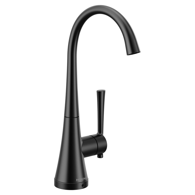 Robinet de cuisine à poignée simple avec accessoires Kuv, Noir mat