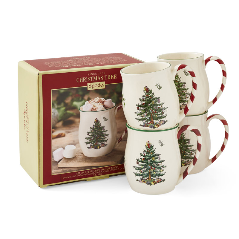 Spode, Christmas Tree - Candy Cane Peppermint Mugs