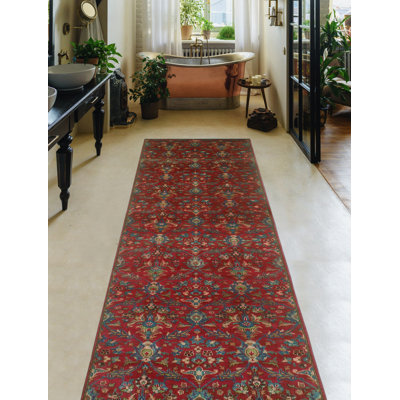 Palon One-of-a-Kind 3'3" X 12'10" 1980s Runner Wool Area Rug Blue-Grey