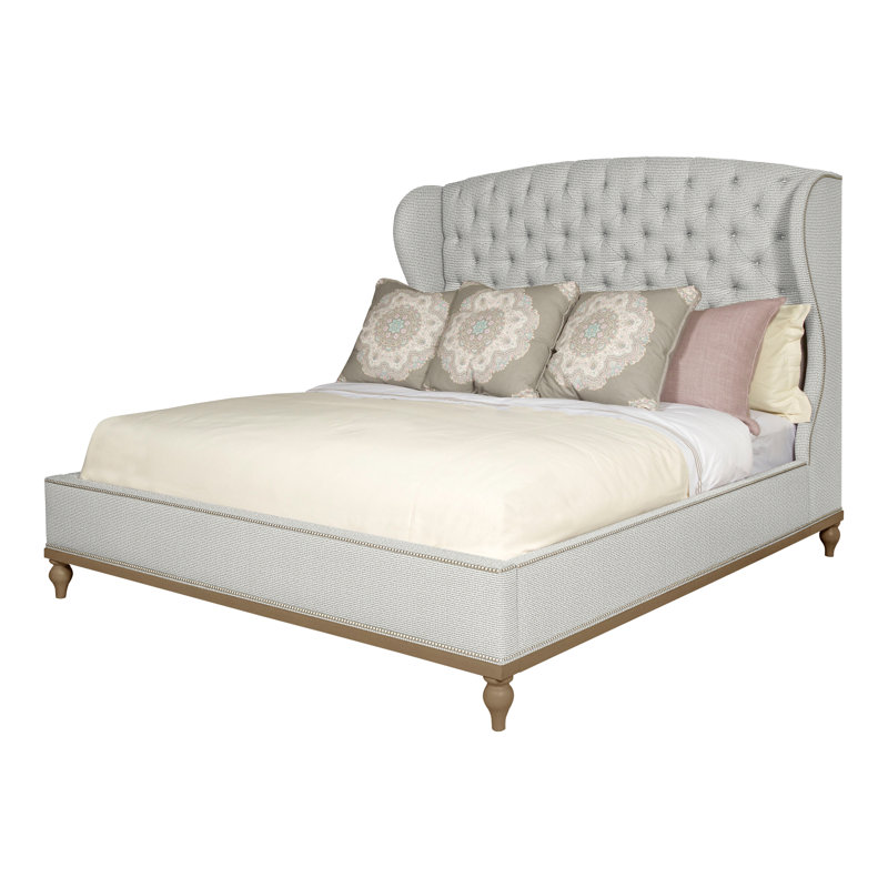 Emma Queen Upholstered Panel Bed, Navajo, Yes, Callaloo Cotton