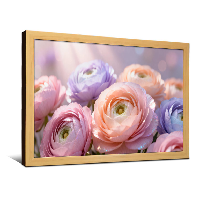 Plantes et fleurs Fleurs pastel Douces couleurs délicates pétales délicats, H 24 po x l 36 po, Toile tendue