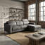 Canapé modulaire en cuir véritable à accoudoirs carrés avec méridienne droite 103,9 po Locke-2055430747-2070570887