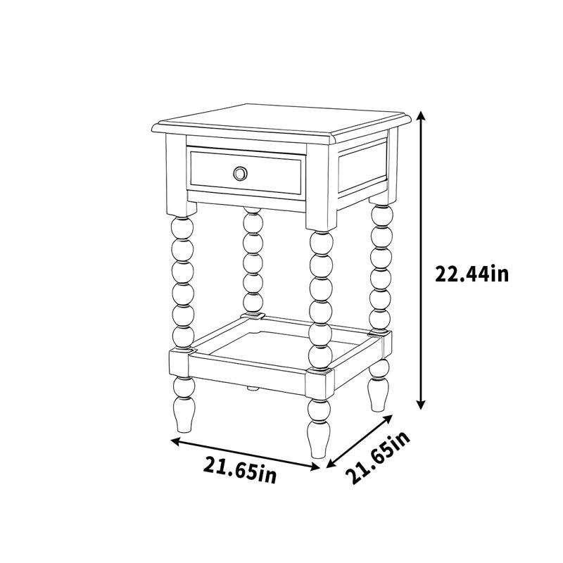 Support à fleurs en bois massif, H 22,44 po x L 21,65 po x P 21,65 po