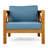 Ensemble de conversation de patio en bois d'acacia 3 pièces comprenant 2 chaises d'extérieur en forme de X avec coussin et dossier, 1 table de bout carrée-2030305496