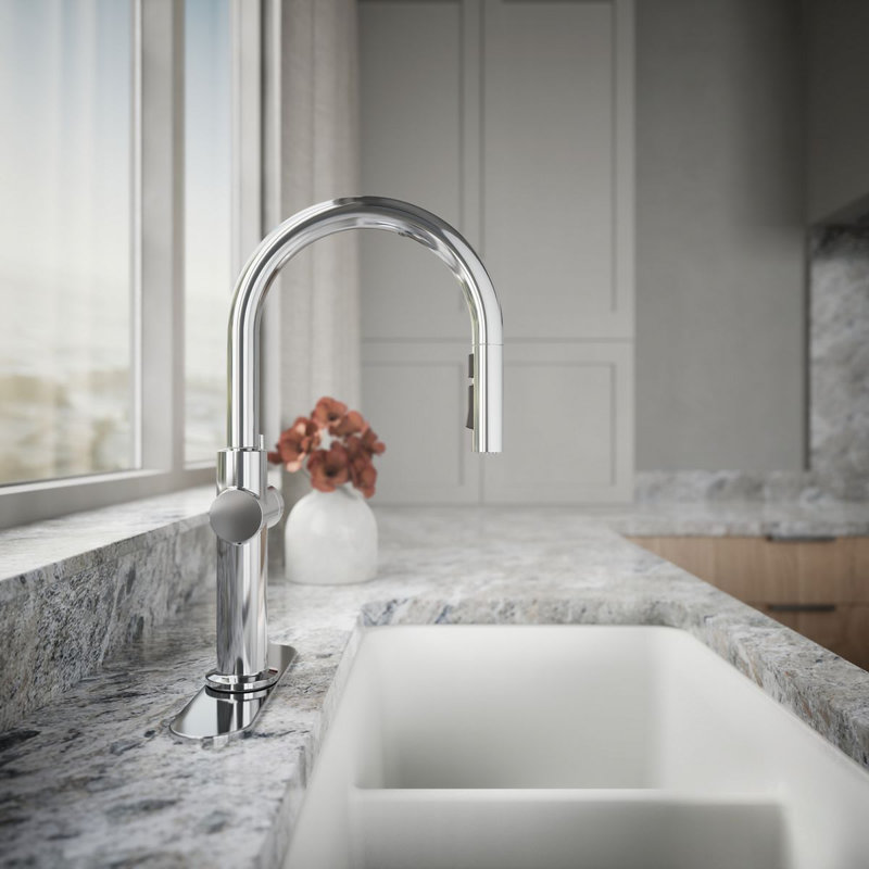 Crue Touchless Pull-Down Kitchen Sink Faucet with Three-Function Sprayhead, Polished Chrome