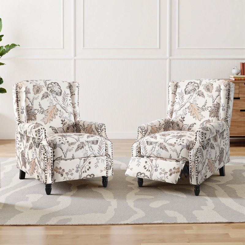 29.13cm Wide Standard Recliner, Beige Plants