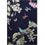 Tapis décoratif multicolore bleu marine à motif d'arbres et d'oiseaux-1335944183