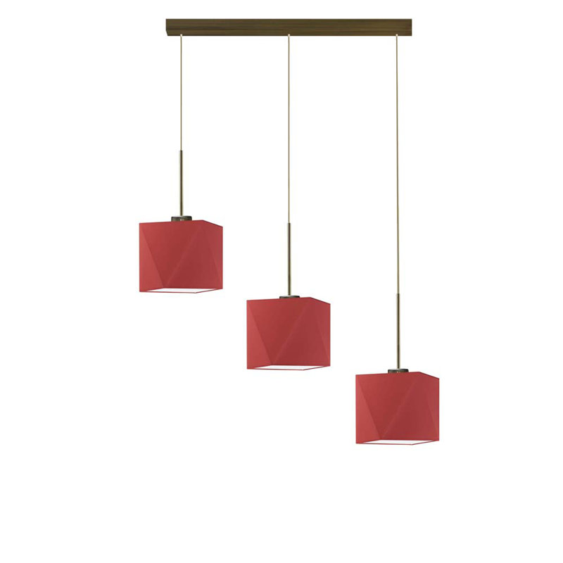Deneise 3 - Light Kitchen Island Pendant, Red, Brown